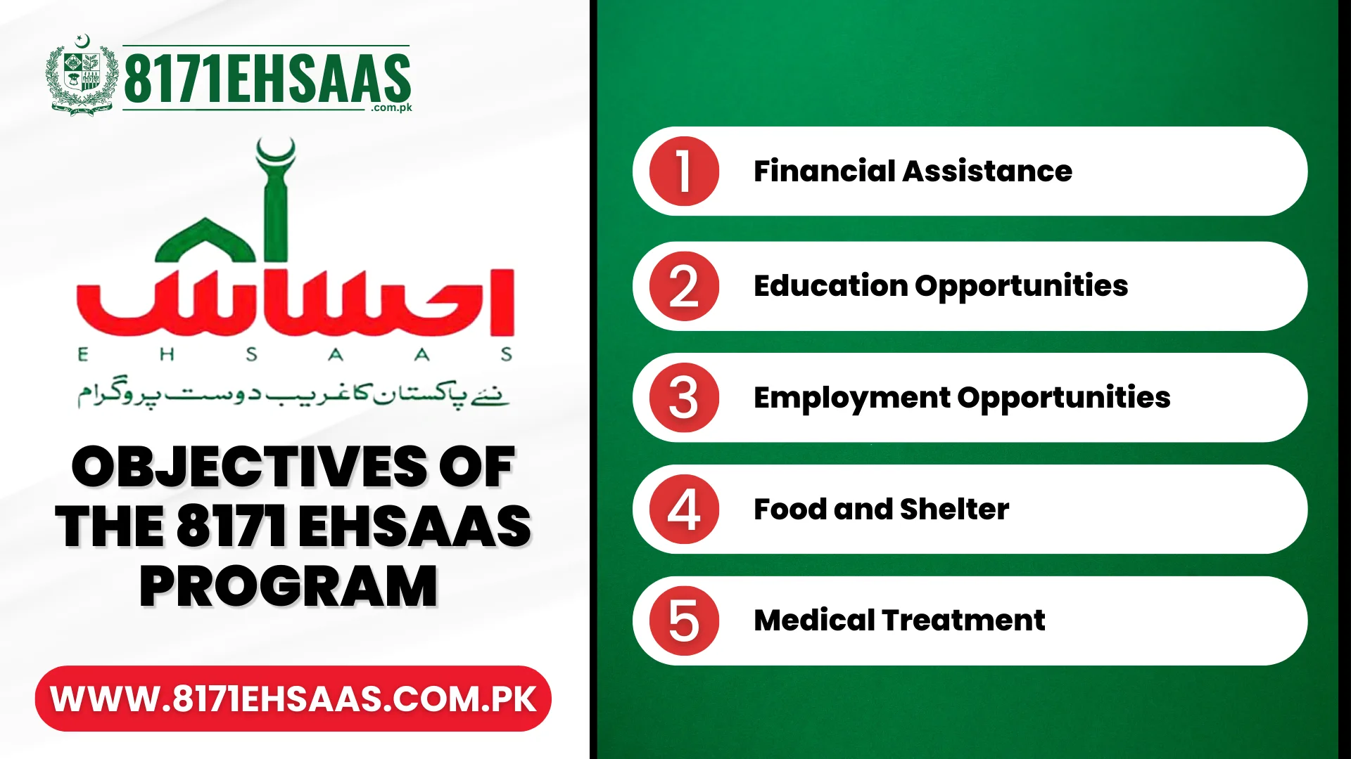 Objectives of the 8171 Ehsaas Program 2023 NADRA Gov Pk